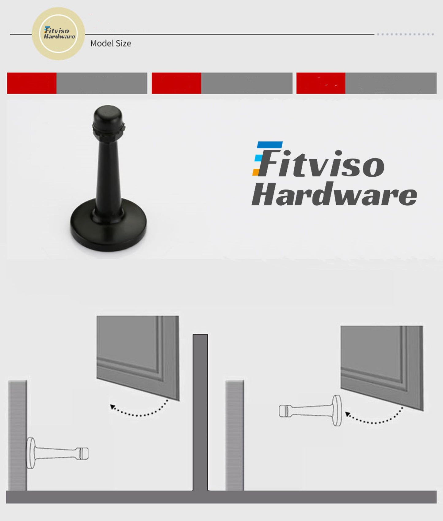 The Heavyweight Wall-Mounted Door Stop — Matte Black