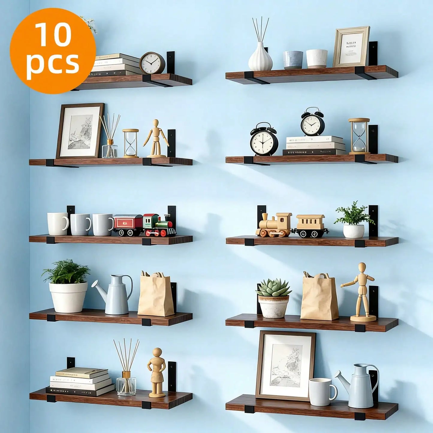 The Rustic Floating Wall Shelf, 4.7" — Natural Wood