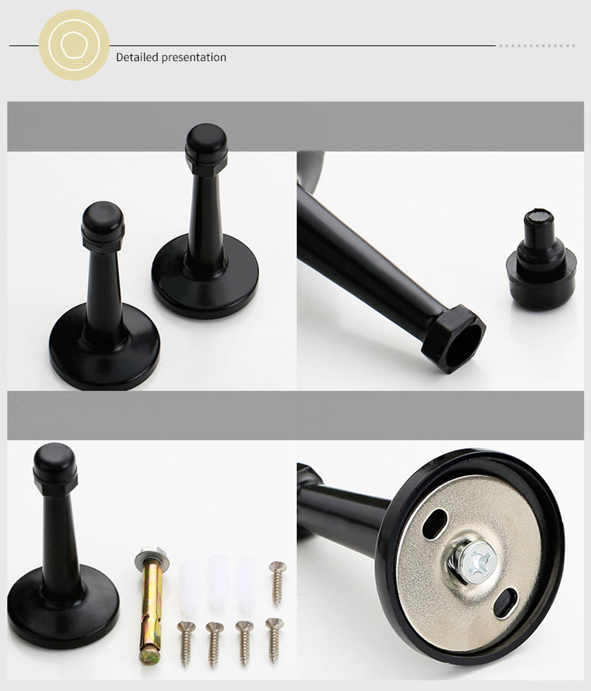 The Heavyweight Wall-Mounted Door Stop — Matte Black