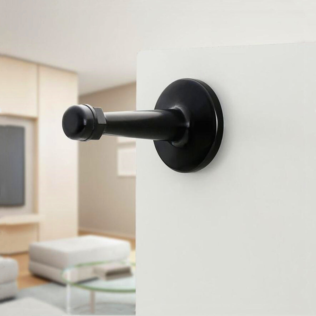 The Heavyweight Wall-Mounted Door Stop — Matte Black