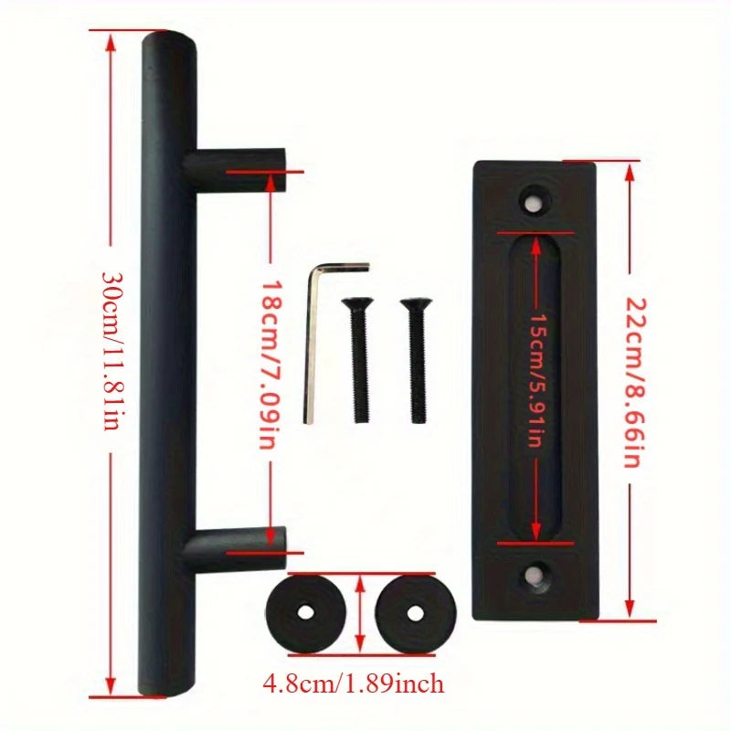 The Flush-Mount Sliding Barn Door Handle — Matte Black