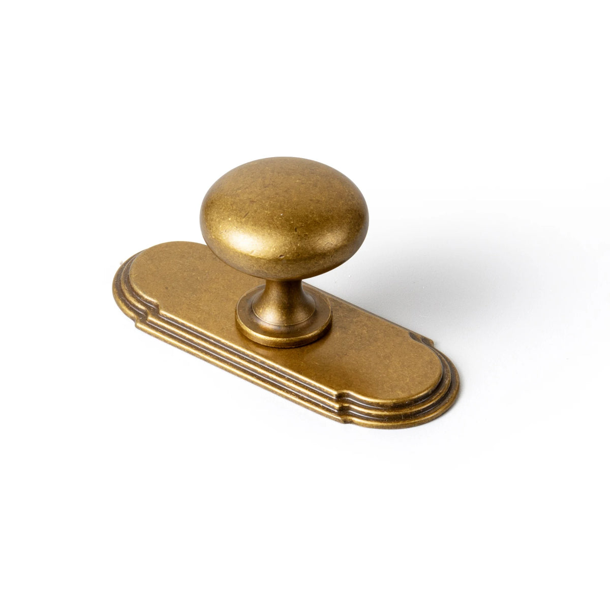 The Single-Hole Backplate Cabinet Knob (6-Pack) — Brushed Brass