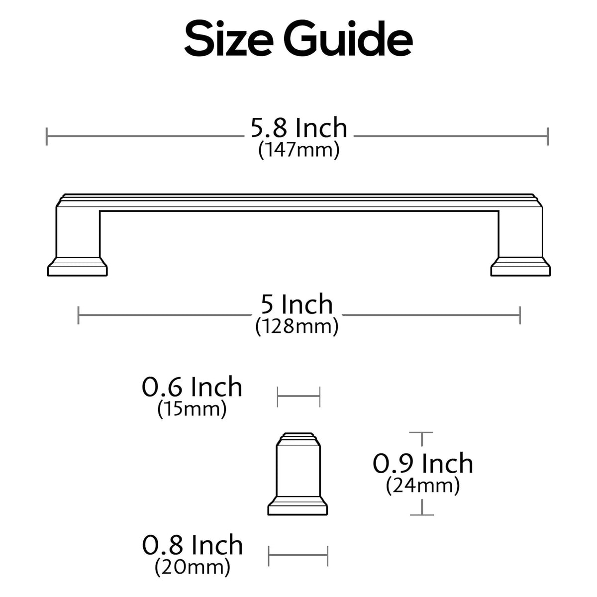 The Studio Minimalist Cabinet Bar Pull (10-Pack) — Matte Black