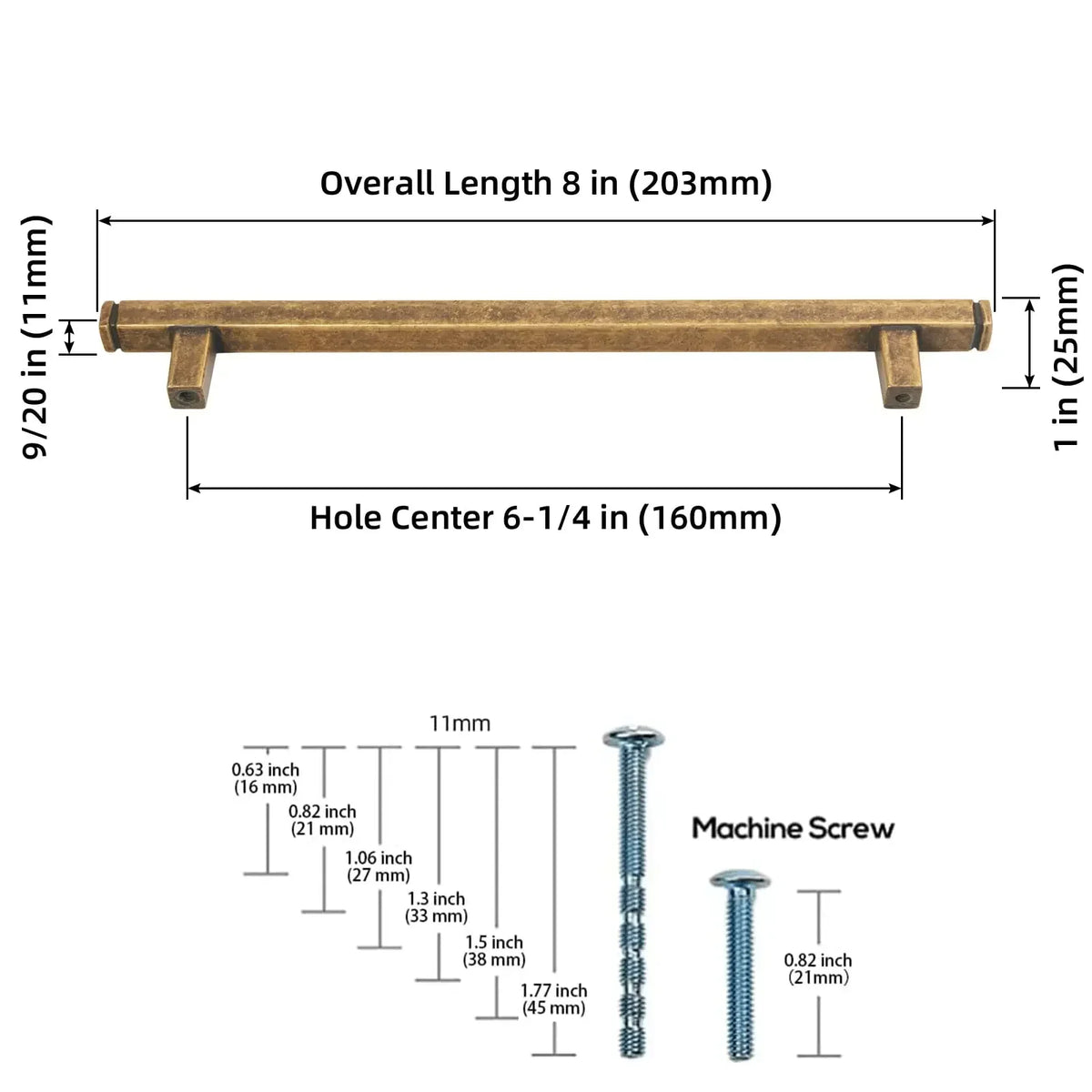 The Straight Drawer Bar Pull — Oil-Rubbed Bronze