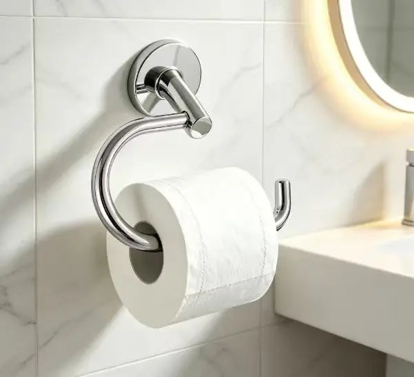 Toilet & Towel Holder - Black, Chrome, Gold
