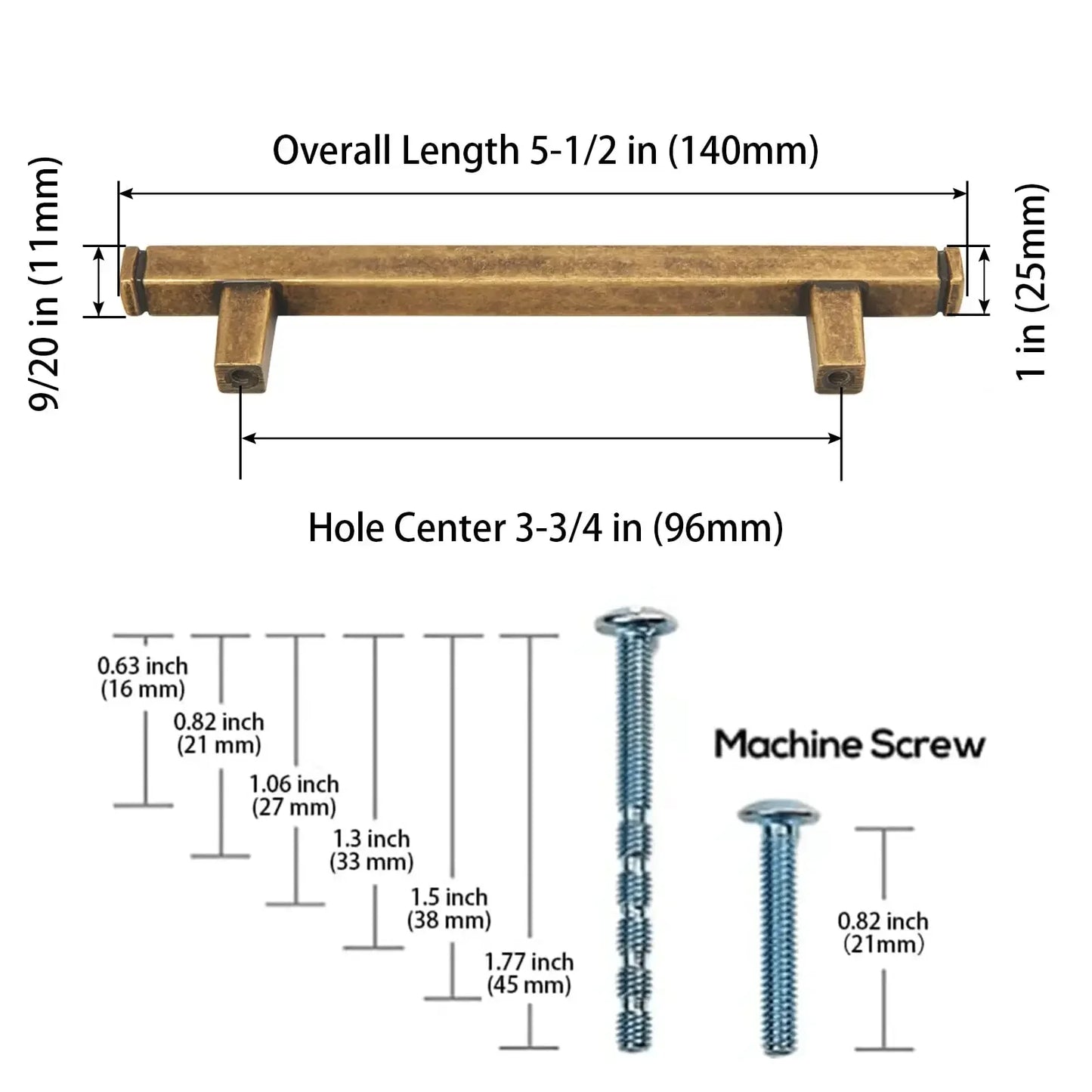 The Straight Drawer Bar Pull — Oil-Rubbed Bronze