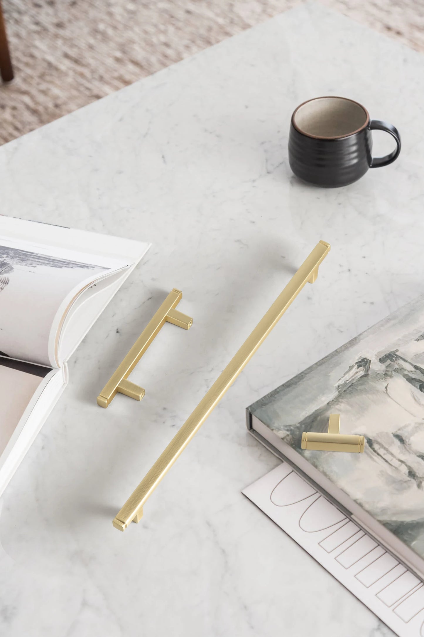 The Modern Multi-Size Cabinet Bar Pull (6-Pack) — Brushed Brass