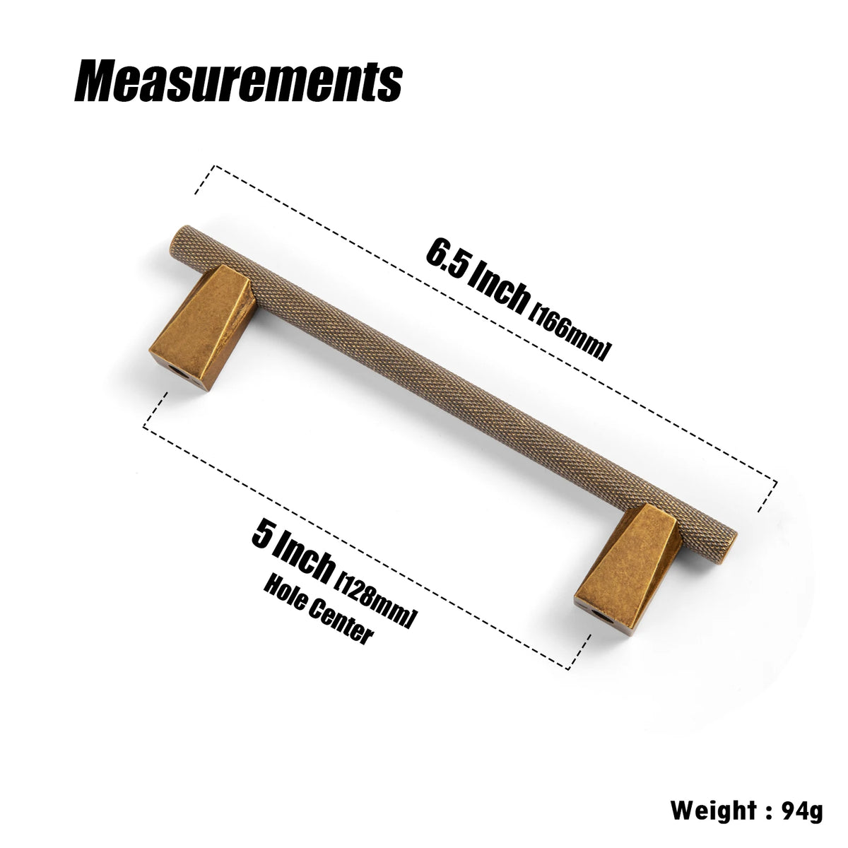 The Heritage Cabinet Bar Pull (5") — Brushed Brass