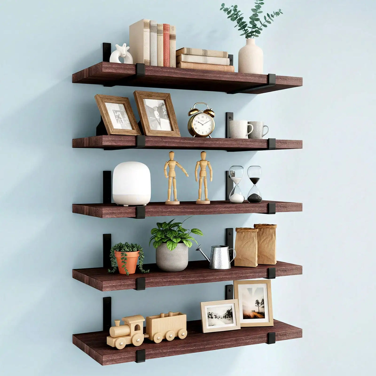 The Rustic Floating Wall Shelf, 4.7" — Natural Wood