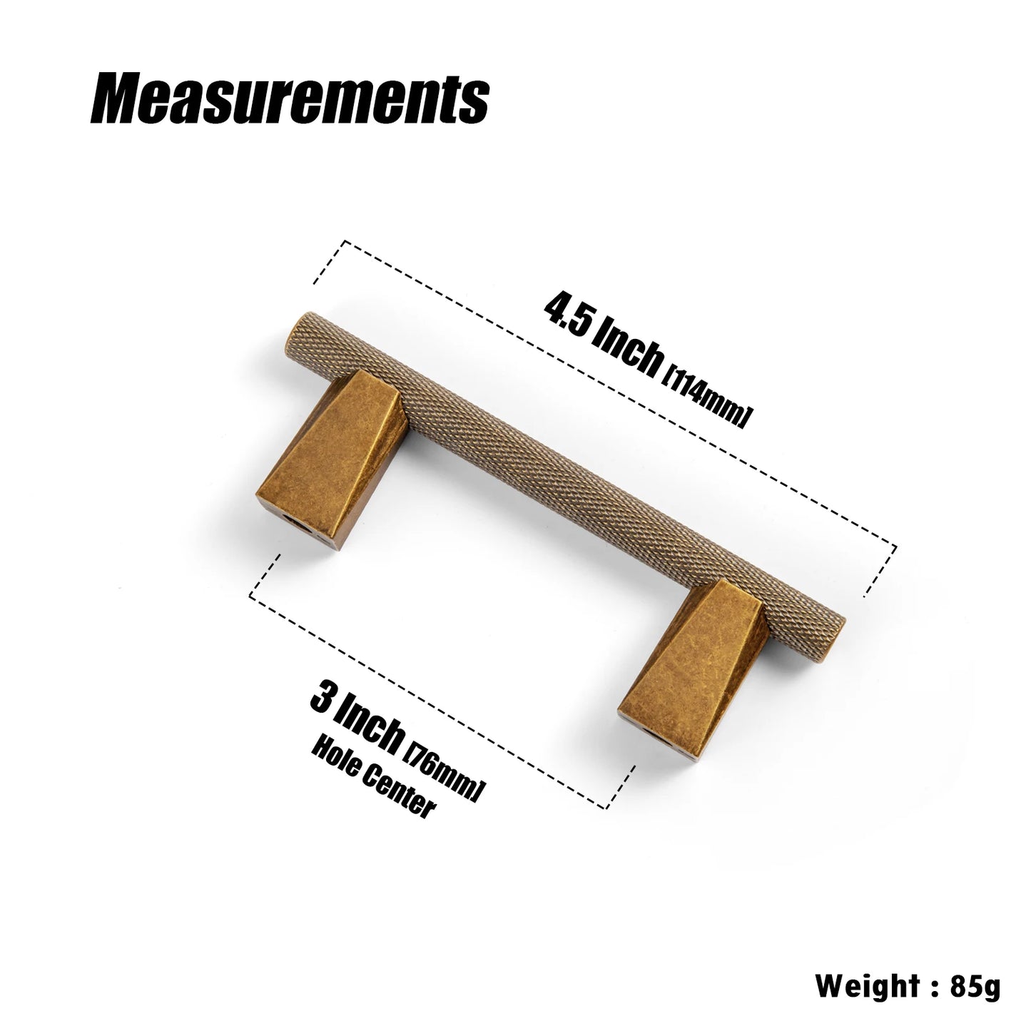 The Heritage Cabinet Bar Pull (5") — Brushed Brass