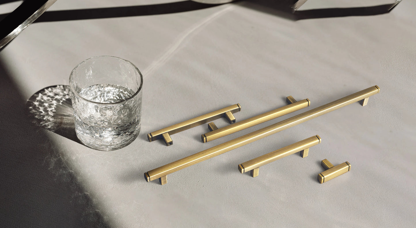 The Modern Multi-Size Cabinet Bar Pull (6-Pack) — Brushed Brass