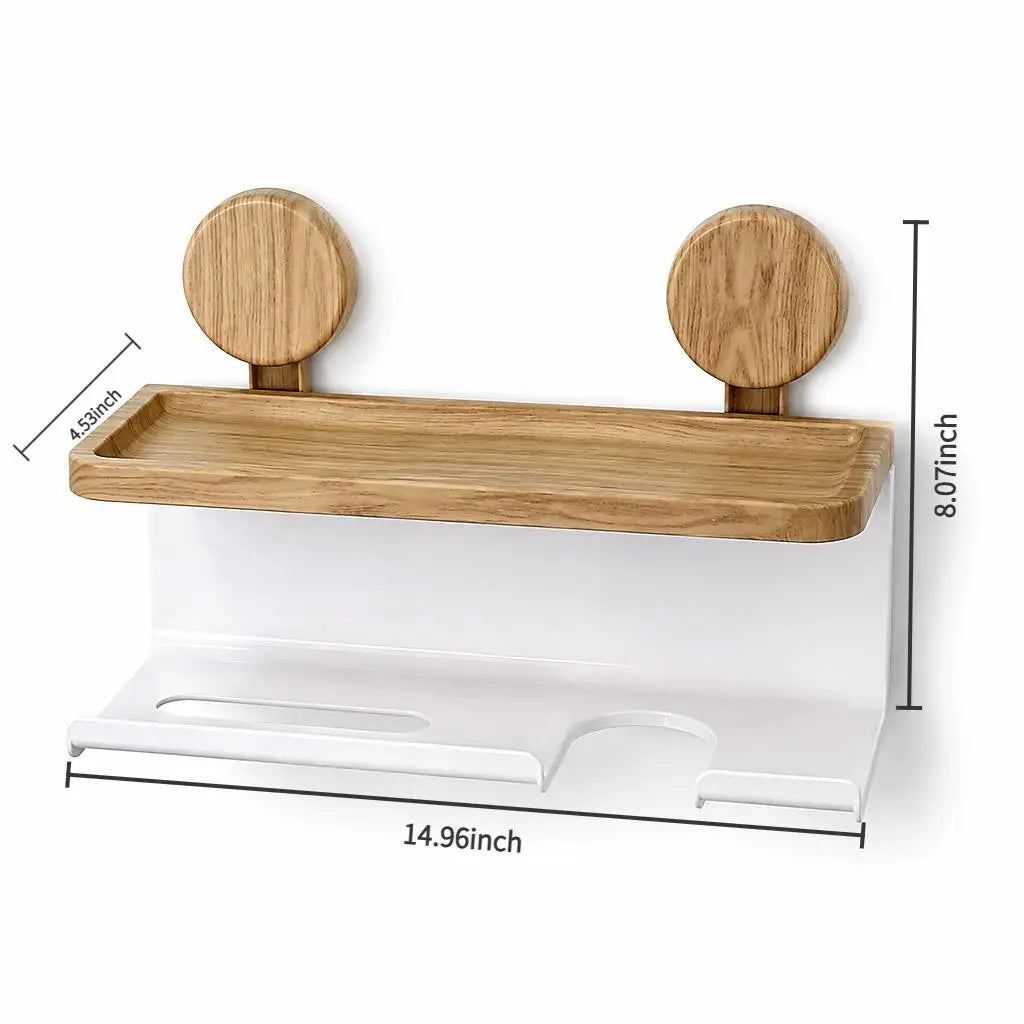 The 3-in-1 Toilet Paper & Accessory Holder — White & Matte Black