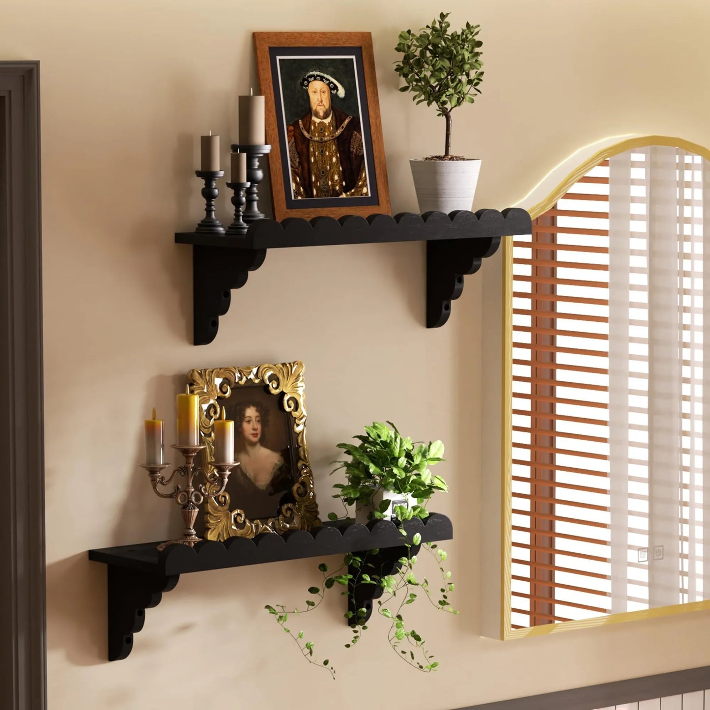 The Rustic Floating Wall Shelf — Natural Wood