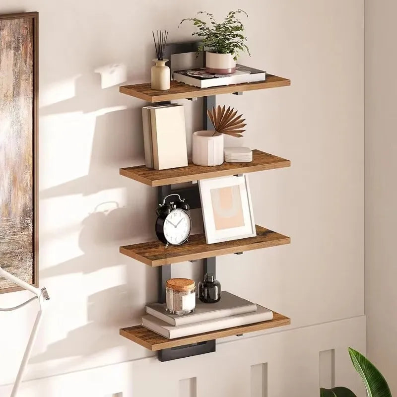 The Heavyweight Floating Wall Shelf (Set of 2), 15" — Natural Wood