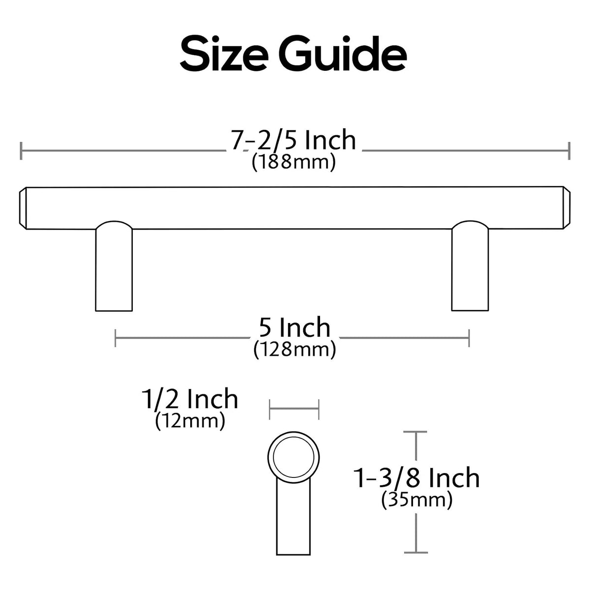 The Studio Bronze Cabinet Bar Pull (10-Pack) — Brushed Brass
