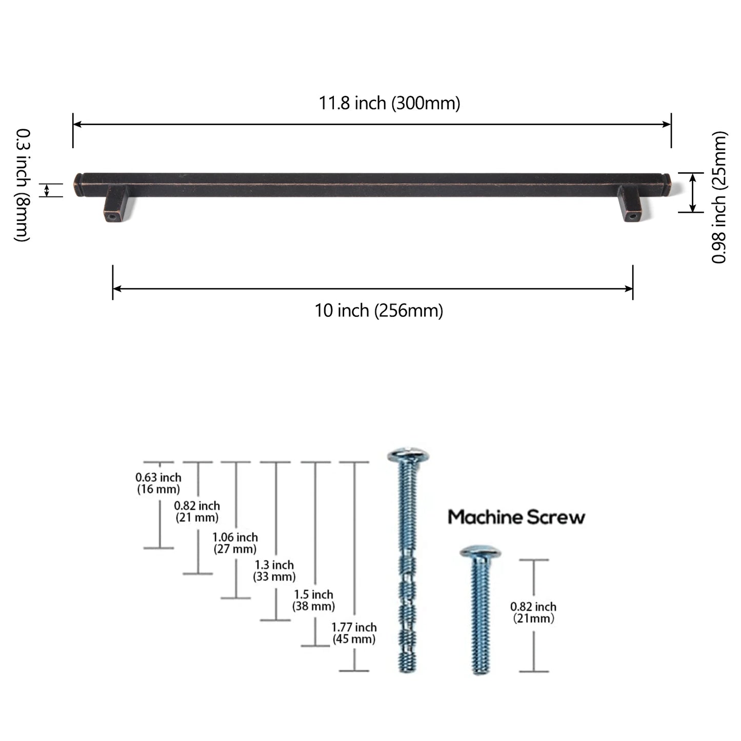 The Straight Drawer Bar Pull — Oil-Rubbed Bronze