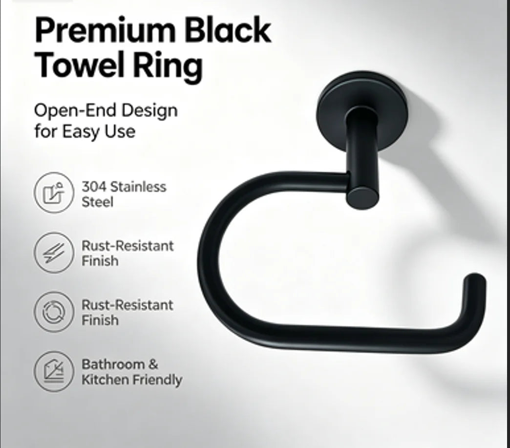 Toilet & Towel Holder - Black, Chrome, Gold