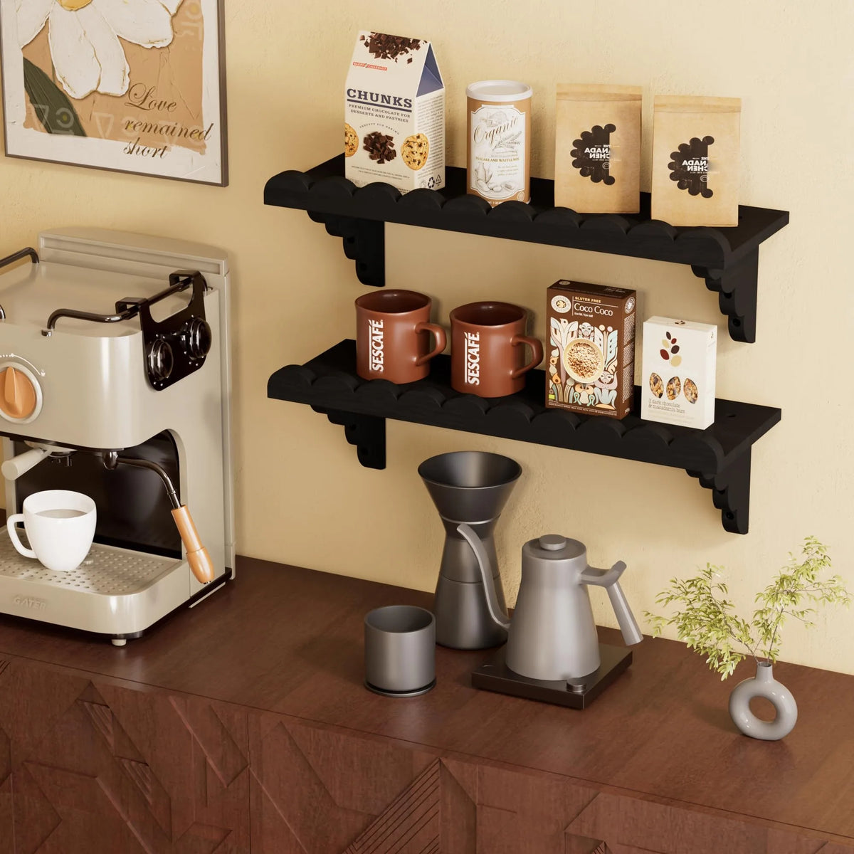 The Rustic Floating Wall Shelf — Natural Wood