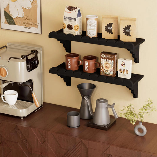The Rustic Floating Wall Shelf — Natural Wood