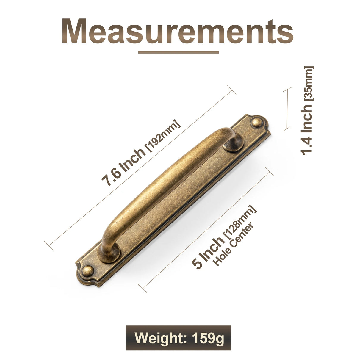 The Spacer Backplate Cabinet Bar Pull (Set of 2) — Brushed Brass