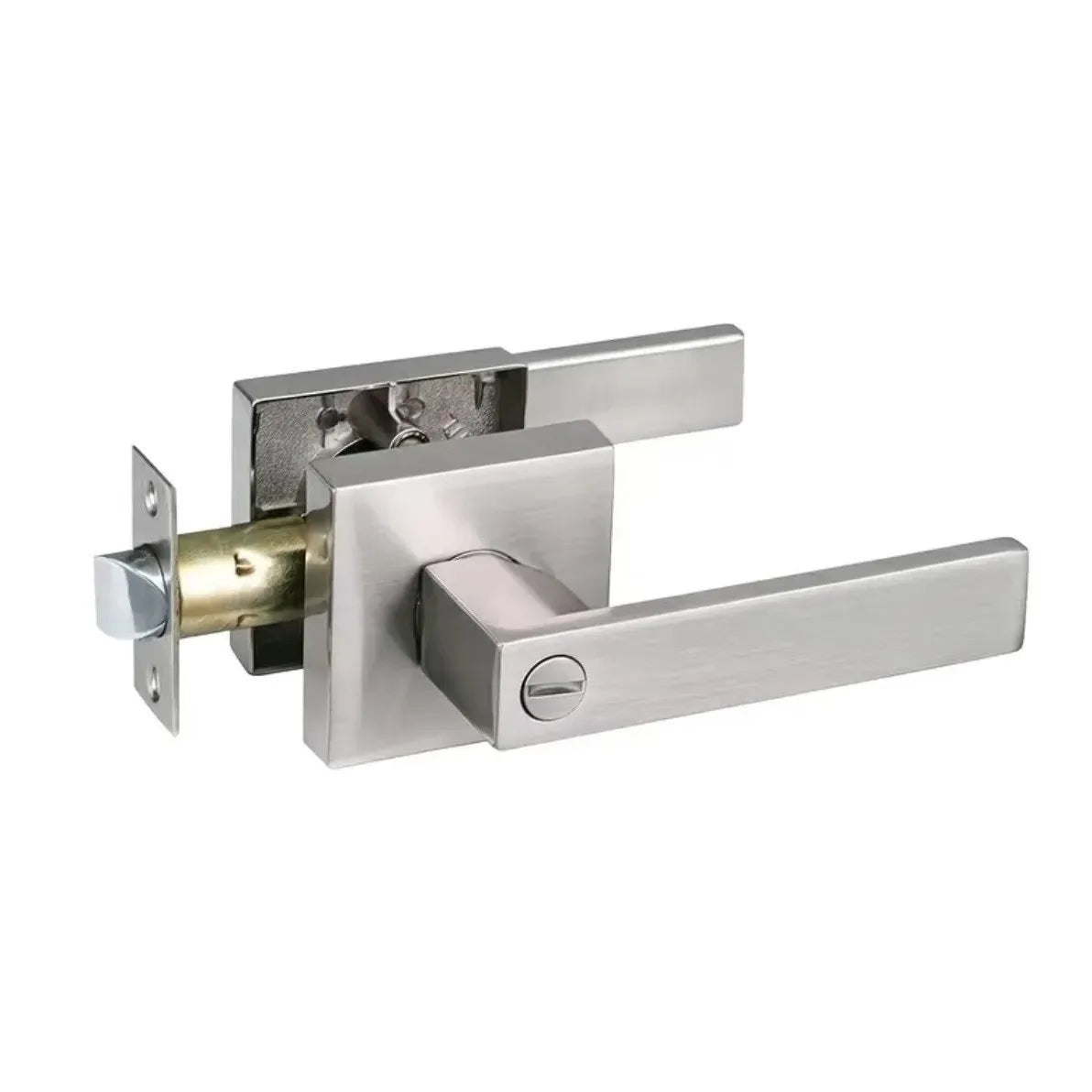 The Foundry Privacy Door Leverset — Satin Nickel & Matte Black