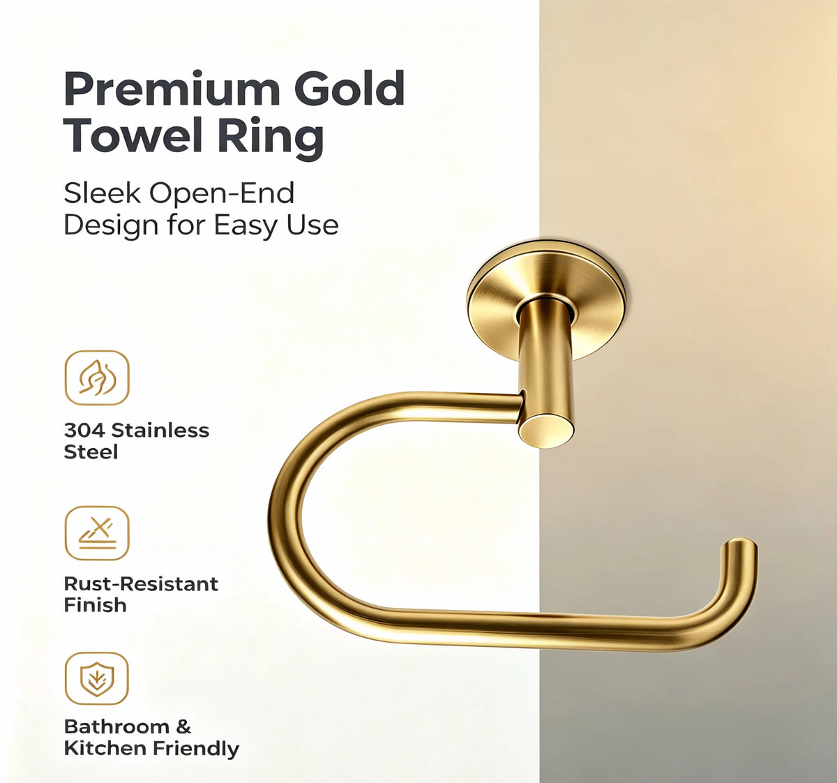 Toilet & Towel Holder - Black, Chrome, Gold