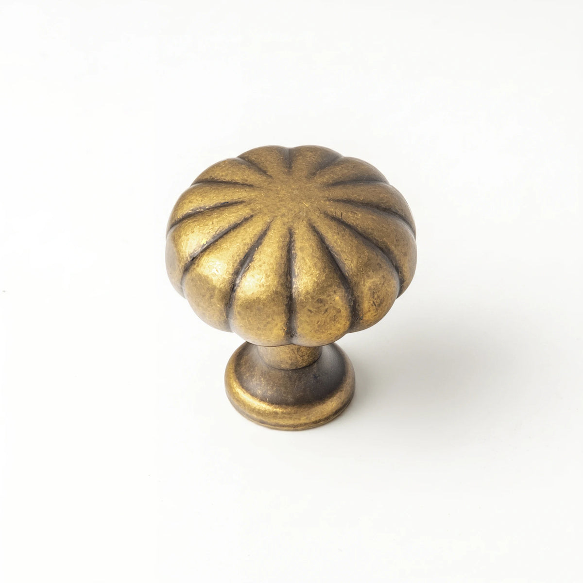 The Vintage Round Cabinet Knob (6-Pack) — Brushed Brass