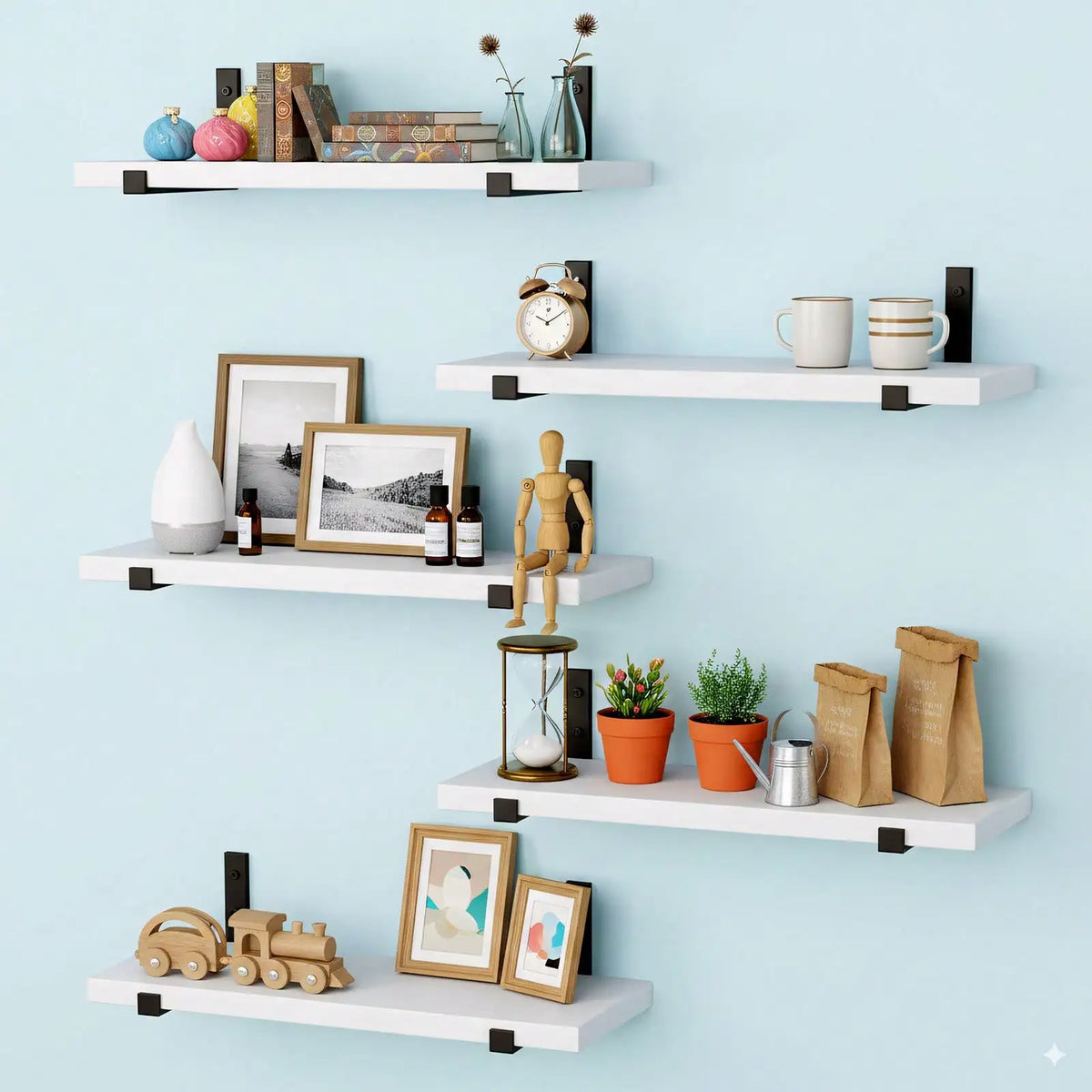 The Rustic Floating Wall Shelf, 4.7" — Natural Wood