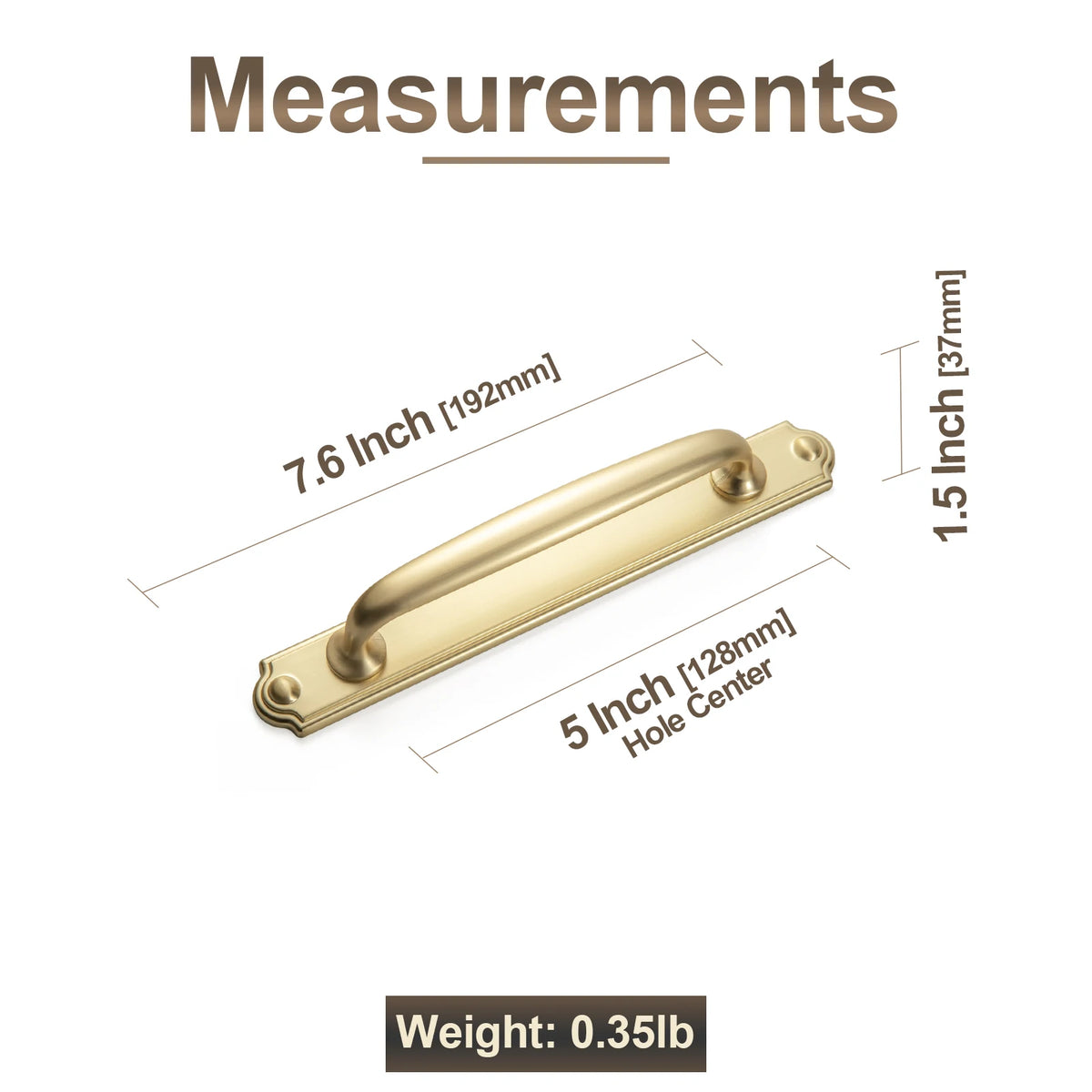 The Spacer Backplate Cabinet Bar Pull (Set of 2) — Brushed Brass