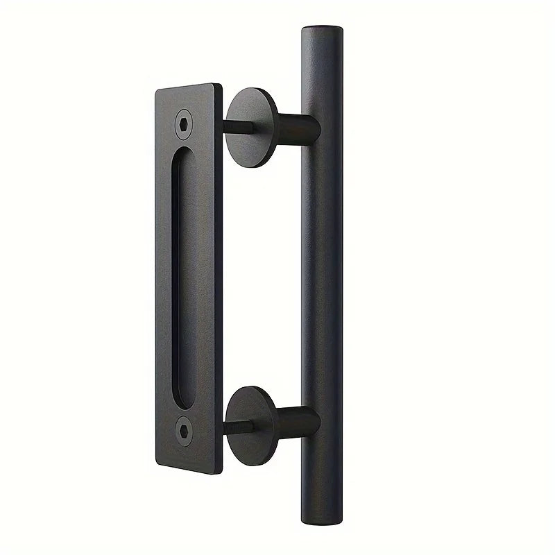 The Flush-Mount Sliding Barn Door Handle — Matte Black