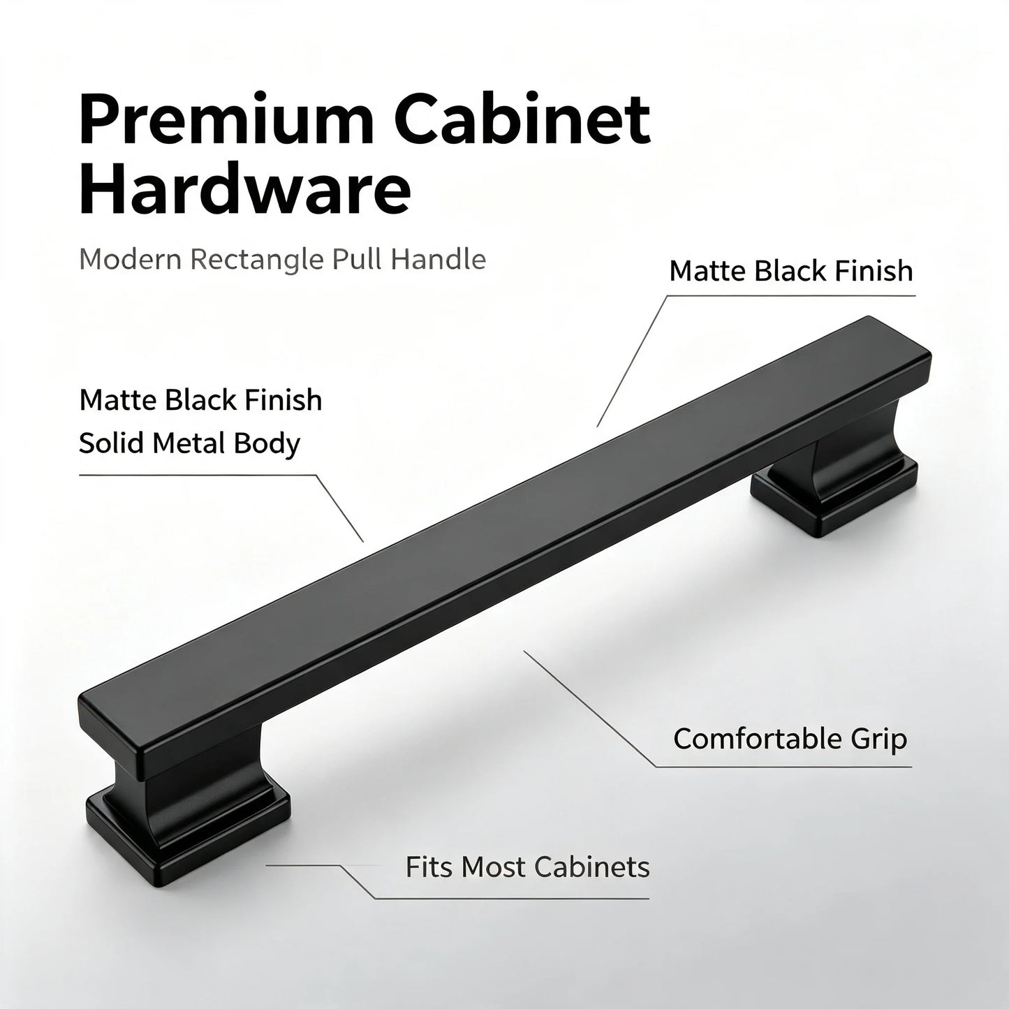 The Studio Contemporary Cabinet Bar Pull (10-Pack) — Matte Black