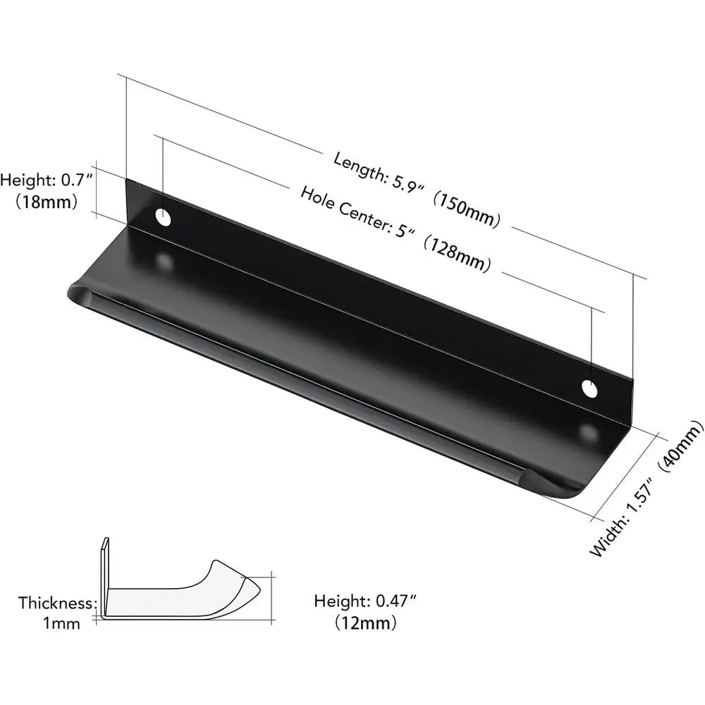 The Edge Pull Cabinet Handle (10-Pack), 5.9" — Matte Black