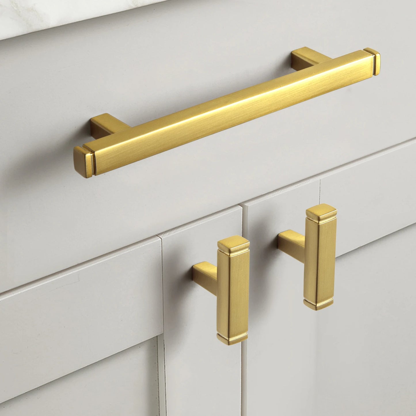 The Modern Multi-Size Cabinet Bar Pull (6-Pack) — Brushed Brass