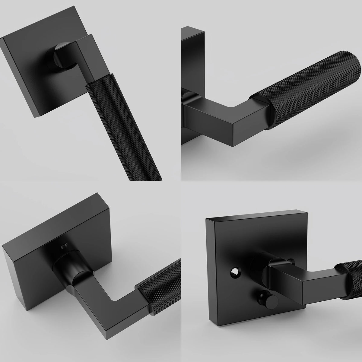 The Knurled Privacy Door Lever — Brushed Brass & Matte Black