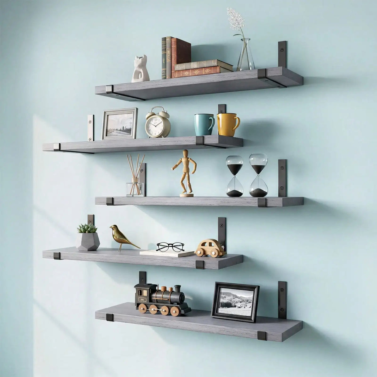 The Rustic Floating Wall Shelf, 4.7" — Natural Wood
