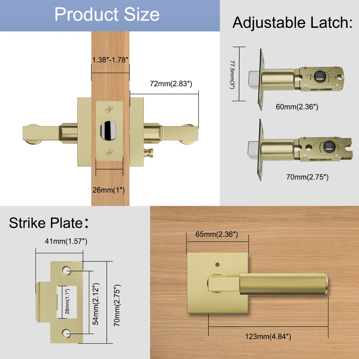 The Knurled Privacy Door Lever — Brushed Brass & Matte Black