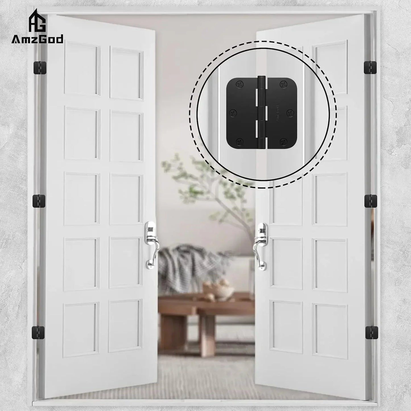 The Ball-Bearing Butt Hinge (Set of 30), 3.5" x 3.5" — Matte Black