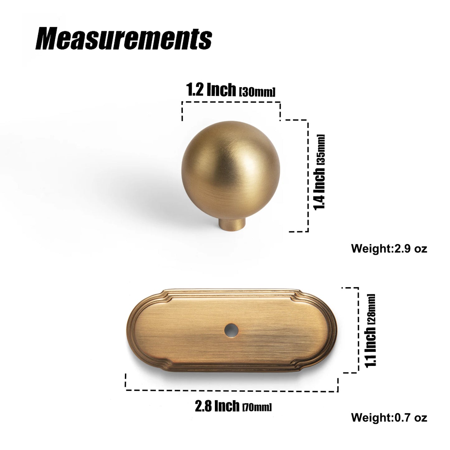 The Long Backplate Cabinet Pull (5") — Brushed Brass