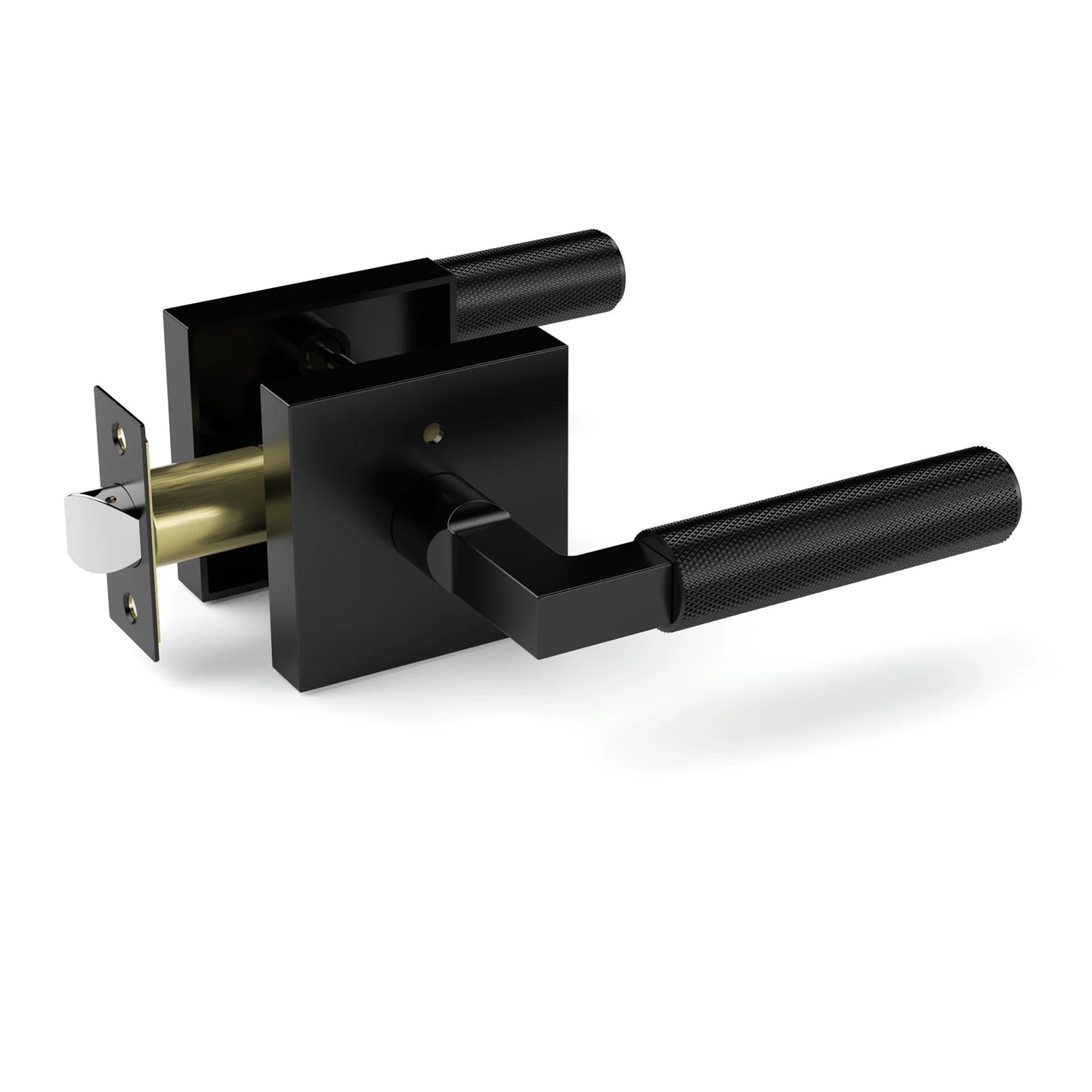 The Knurled Privacy Door Lever — Brushed Brass & Matte Black