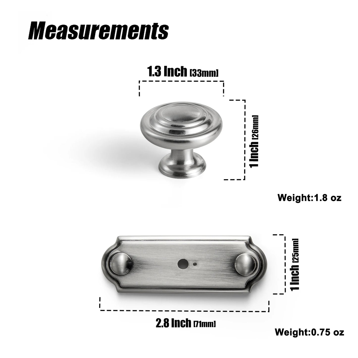 The Spacer Cabinet Knob (6-Pack) — Satin Nickel
