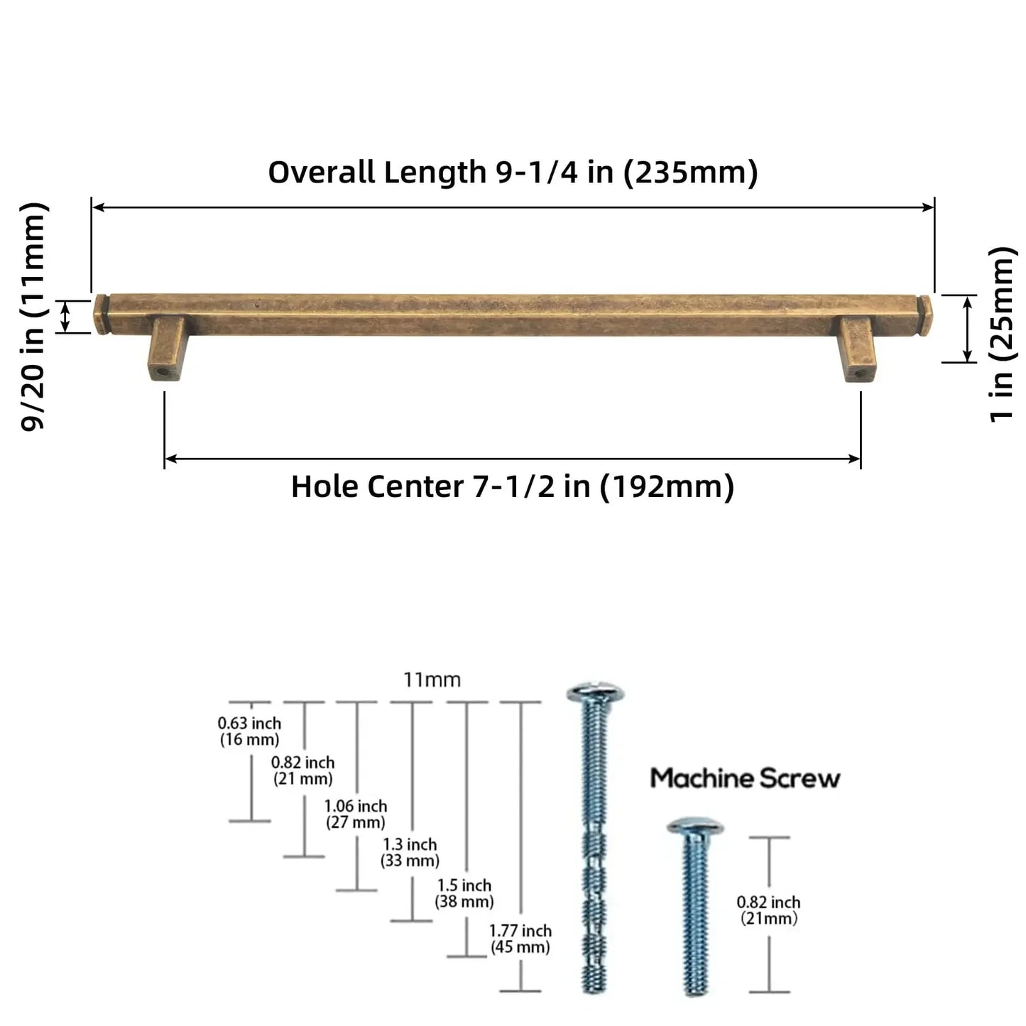 The Straight Drawer Bar Pull — Oil-Rubbed Bronze