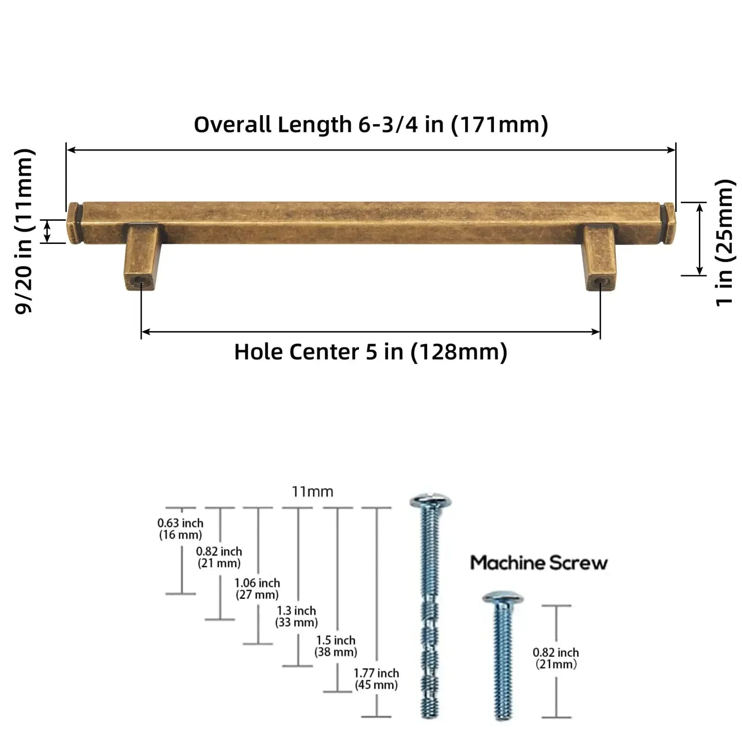 The Straight Drawer Bar Pull — Oil-Rubbed Bronze