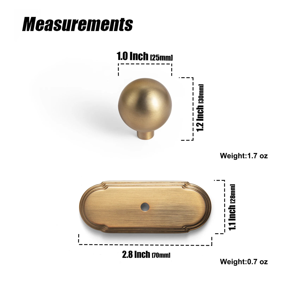 The Long Backplate Cabinet Pull (5") — Brushed Brass