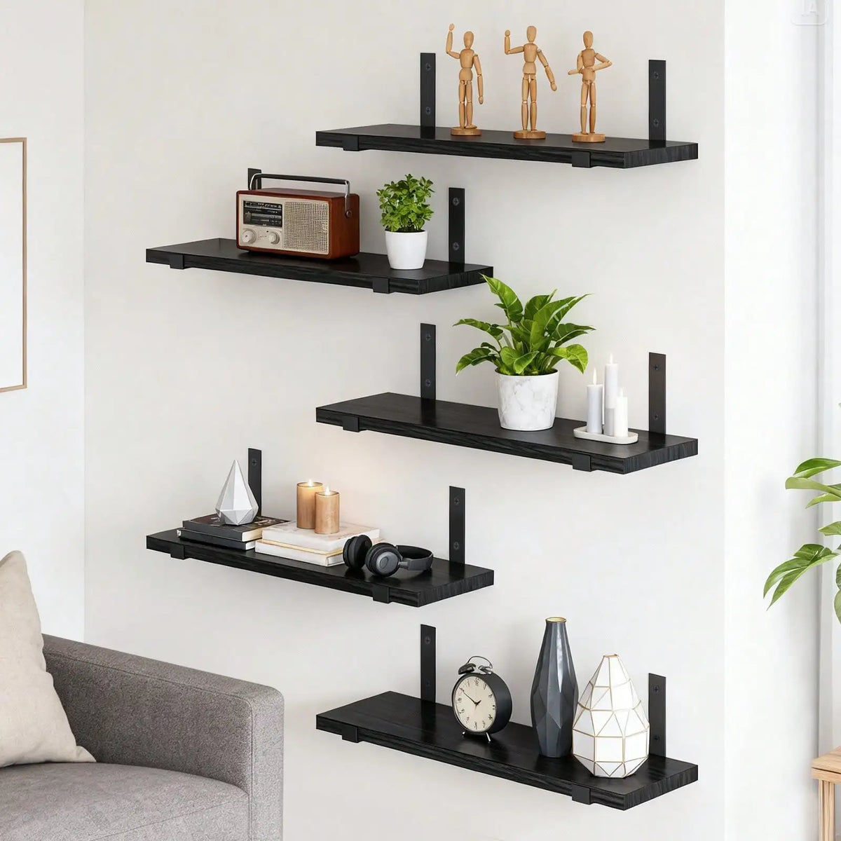 The Rustic Floating Wall Shelf, 4.7" — Natural Wood