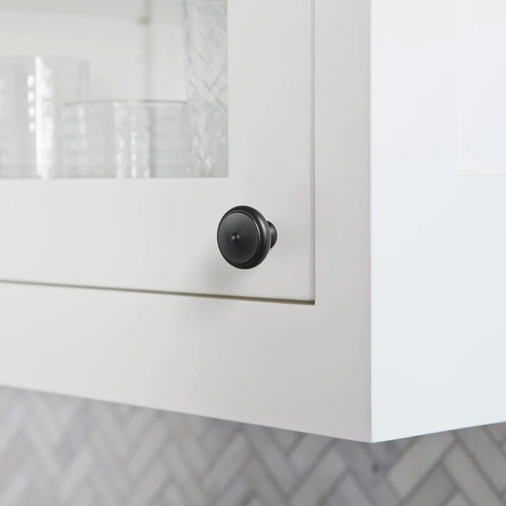 The Center-Button Cabinet Knob (6-Pack) — Brushed Brass