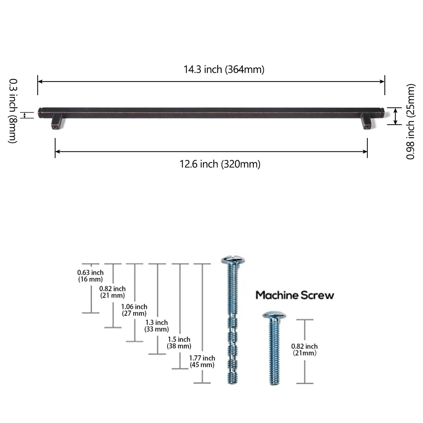 The Straight Drawer Bar Pull — Oil-Rubbed Bronze