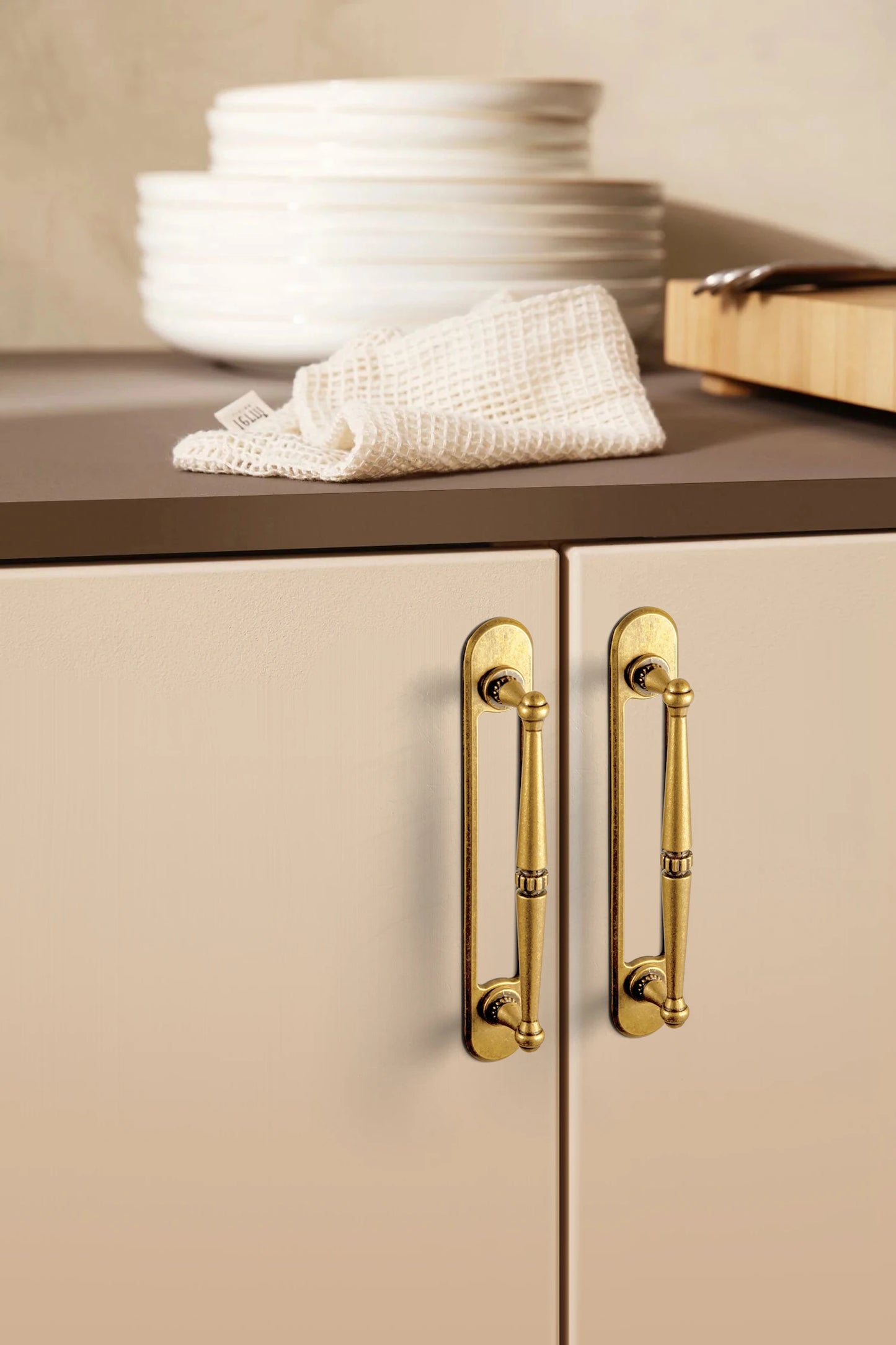 The Vintage Bar Backplate Cabinet Pull (Set of 2) — Brushed Brass