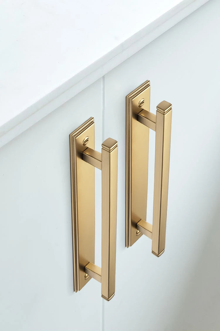 The Backplate Bar Pull (Set of 2) — Brushed Brass