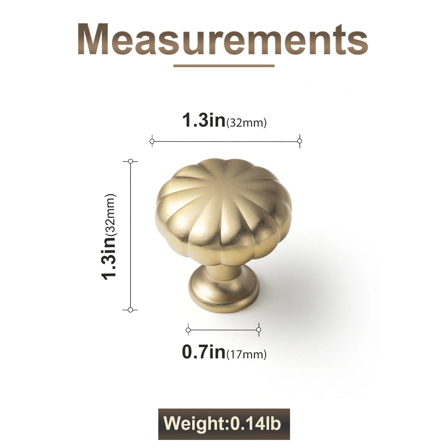The Vintage Round Cabinet Knob (6-Pack) — Brushed Brass