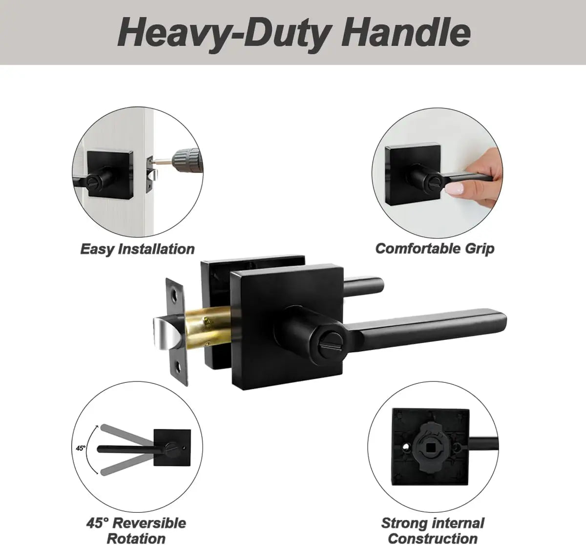 The Foundry Privacy Door Leverset — Satin Nickel & Matte Black